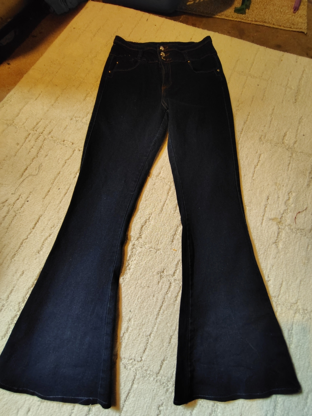 High-Rise Black Flare Jeans for Women